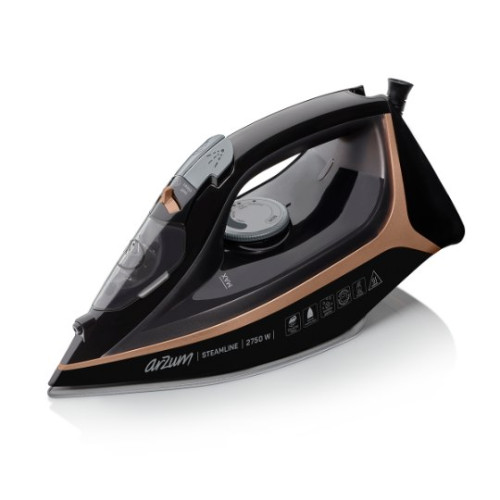 Arzum AR6025 Steamline Optimal Hekur me Avull me Bazë Qeramike 2750W, Goditje Avulli 190 g/min, Ngjyrë e Zezë - 1
